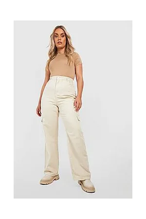 Boohoo Plus High Waist Loose Fit Cargo Trousers