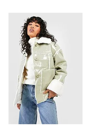 Boohoo Oversized Teddy Trim Aviator