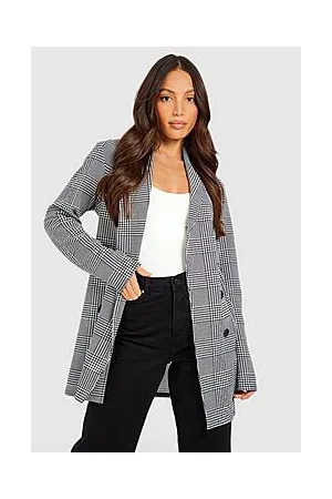 Boohoo Tall Basic Jersey Check Relaxed Fit Blazer
