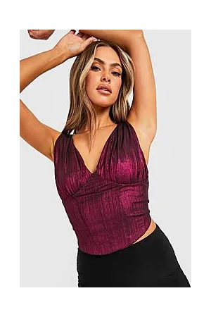 Boohoo Textured Foil Corset Top