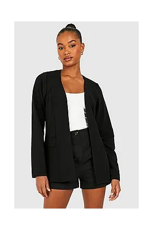 Boohoo Tall Basic Jersey Collarless Fitted Blazer