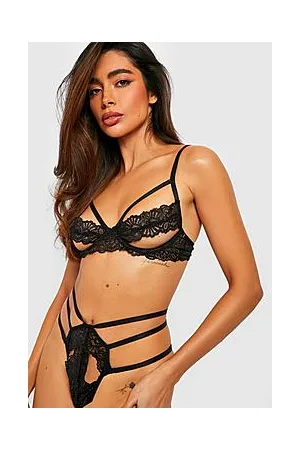 Boohoo Peep Strapping Lingerie Set