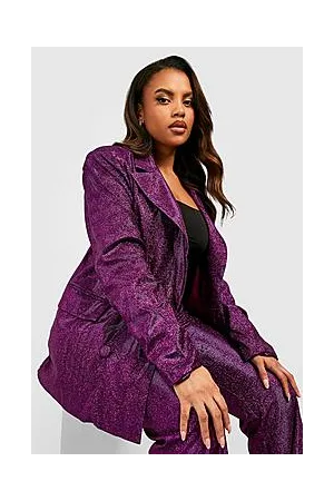 Boohoo Plus Glitter Oversized Tailored Blazer
