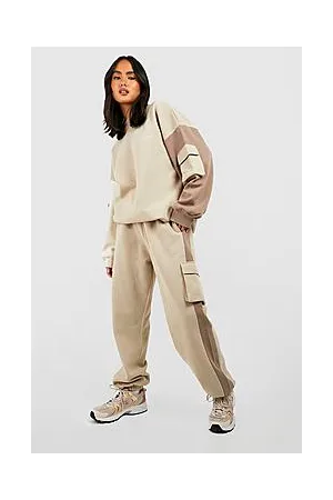 Boohoo Colour Block Cargo Pocket Sweater Tracksuit