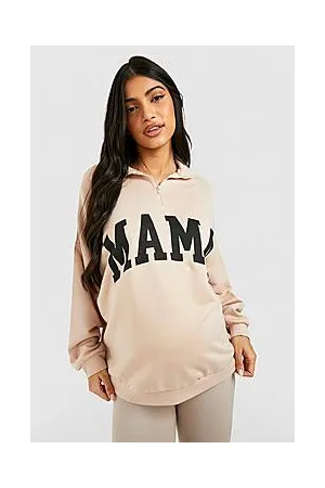 Boohoo Maternity Mama Half Zip Sweatshirt