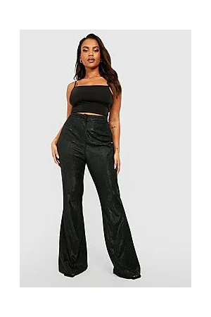 Boohoo Plus Glitter Straight Leg Tailored Trousers