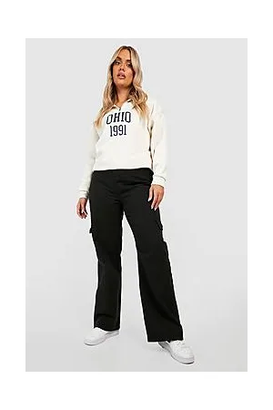 Boohoo Plus High Waist Loose Fit Cargo Trousers