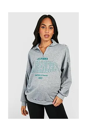 Boohoo Maternity San Francisco Half Zip Sweatshirt