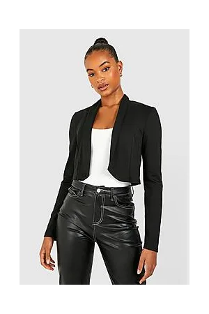 Boohoo Tall Basic Jersey Lapel Cropped Blazer