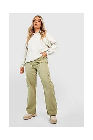 Boohoo Plus High Waist Loose Fit Cargo Trousers