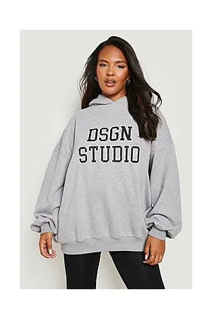 Boohoo Plus Dsgn Studio Applique Oversized Hoodie