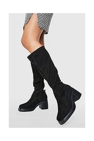Boohoo Wide Fit Knee High Chunky Sole Boot