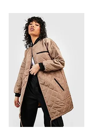 Boohoo Diamond Quilted Longline Bomber Jacket