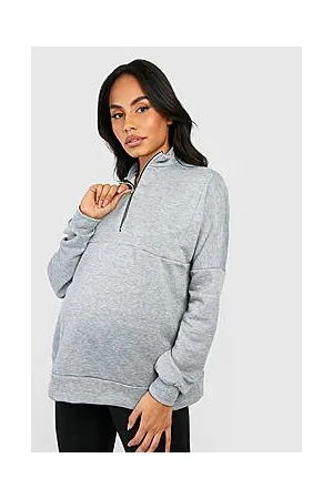 Boohoo Maternity Half Zip Sweatshirt