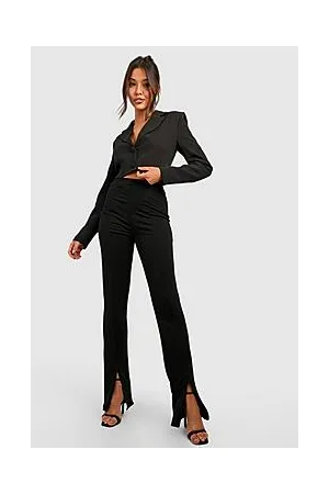 Boohoo Split Front Straight Leg Trousers