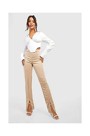 Boohoo Split Front Straight Leg Trousers