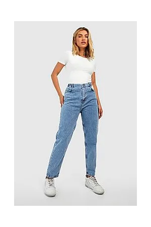 Boohoo Acid Wash Comfort Waist Mom Jeans