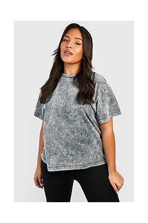 Boohoo Plus Acid Wash Boxy Fit Cotton T-shirt