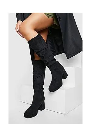 Boohoo Platform Block Heel Knee High Boots