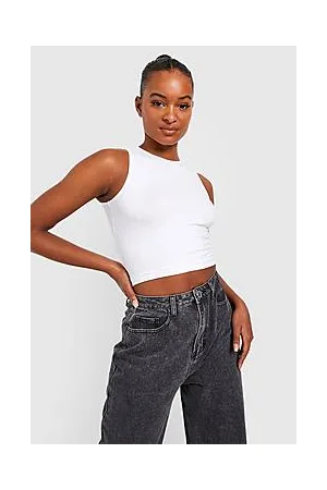 Boohoo Tall Basic Racer Crop Top