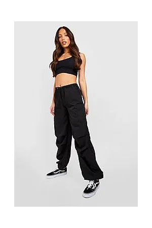 Boohoo Tall Drawstring Low Rise Parachute Cargo Pants
