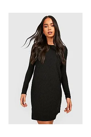 Boohoo Petite Jumbo Rib Swing Shift Dress