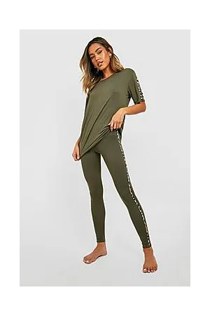 Boohoo Leopard Side Stripe Loungewear Set