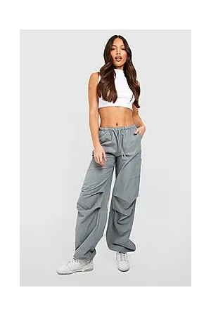 Boohoo Tall Drawstring Low Rise Parachute Cargo Pants