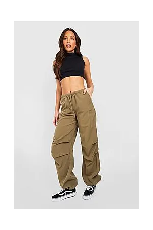 Boohoo Tall Drawstring Low Rise Parachute Cargo Pants