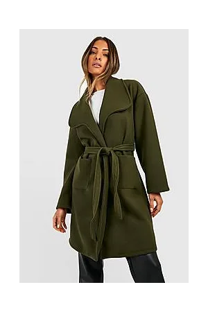 Boohoo Belted Shawl Collar Coat