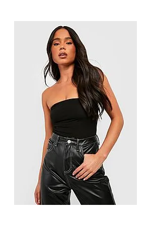 Boohoo Petite Basic Cotton Bandeau Bodysuit