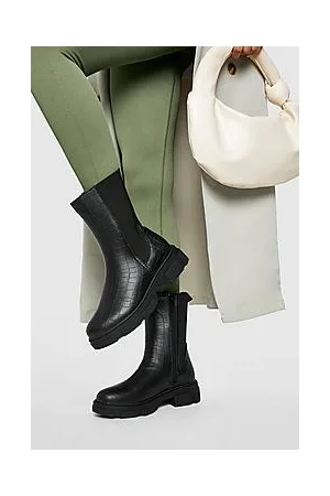 Boohoo Croc Cleated Sole Chelsea Boots