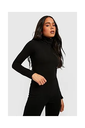 Boohoo Petite Basic Cotton Long Sleeve Roll Neck Bodysuit