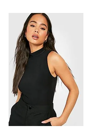 Boohoo Petite Double Layer Slinky High Neck Bodysuit