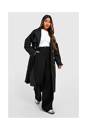 Boohoo Belted Double Breasted Trench Coat