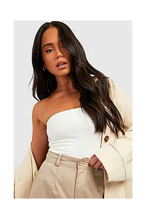 Boohoo Petite Basic Cotton Bandeau Bodysuit