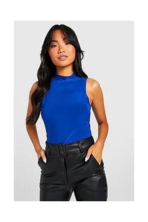 Boohoo Petite Double Layer Slinky High Neck Bodysuit