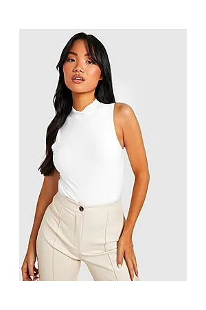 Boohoo Petite Double Layer Slinky High Neck Bodysuit