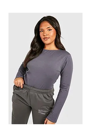 Boohoo Plus Basic Cotton Long Sleeve Top
