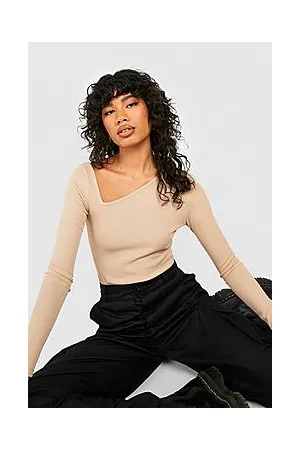 Boohoo Ribbed Cut Out Long Sleeve Bodysuit