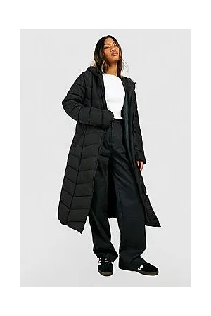 Boohoo Longline Faux Fur Trim Parka