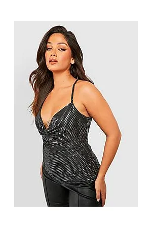 Boohoo Plus Metallic Cowl Neck Cami Top