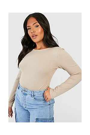 Boohoo Plus Basic Cotton Long Sleeve Bodysuit