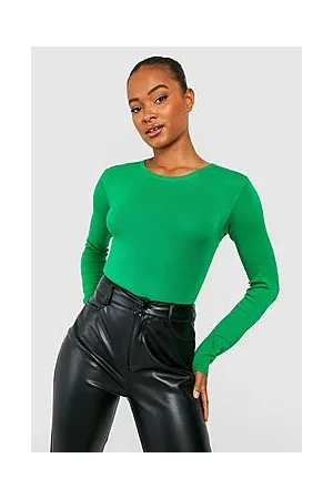 Boohoo Tall Rib Knitted Crew Neck Bodysuit