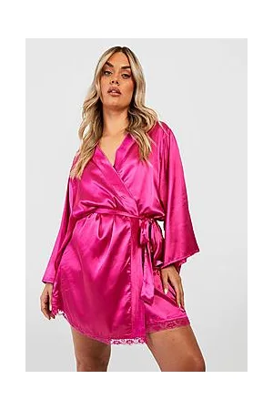 Boohoo Plus Satin Kimono Robe