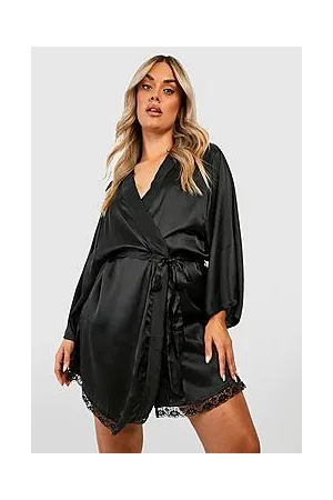 Boohoo Plus Satin Kimono Robe
