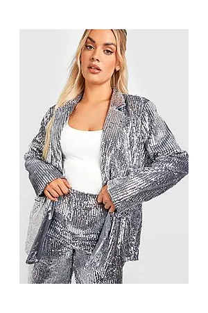 Boohoo Plus Sequin Relaxed Fit Tailored Blazer