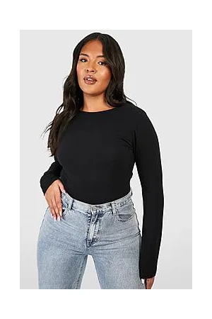 Boohoo Plus Basic Cotton Long Sleeve Bodysuit