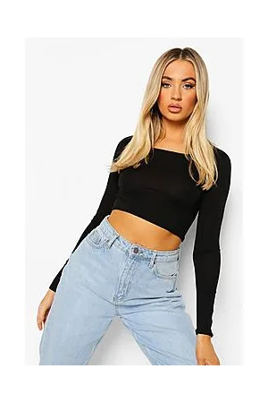 Boohoo Basic Long Sleeve Crop Top