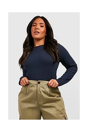 Boohoo Plus Basic Cotton Long Sleeve Top